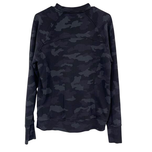 Lululemon Scuba Crew Neck Sweatshirt Heritage 365 Camo Deep Coal Multi Size 12 - Picture 9 of 10